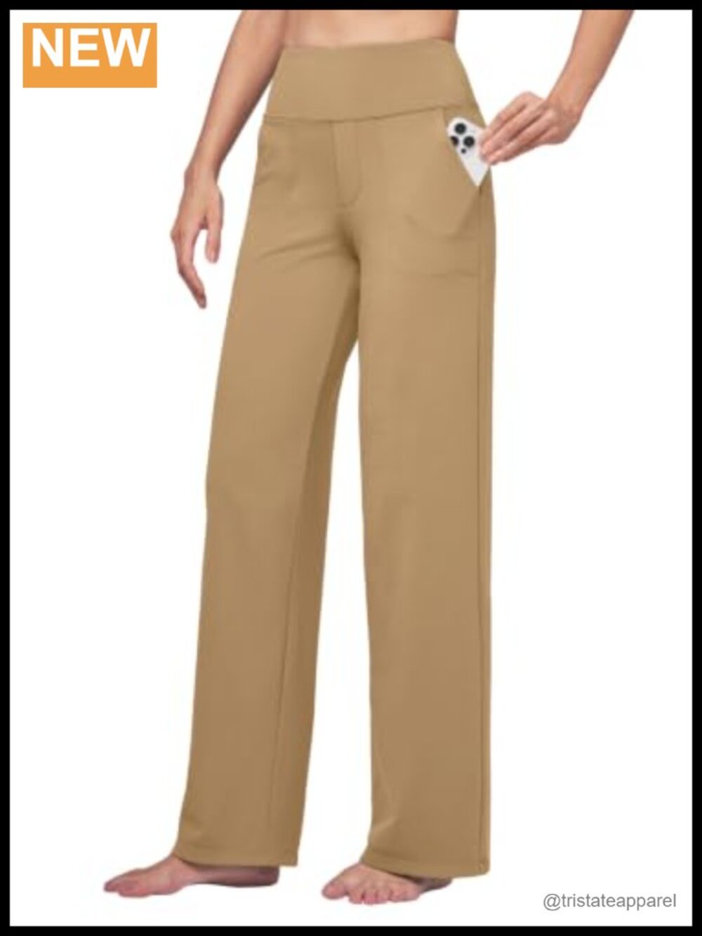 Wide Leg Yoga Dress Pants High Waist Tummy Control Stretch Work